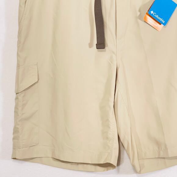 Columbia Cargo Shorts Men's 40 Omni Shade 50 UPF Moisture Wicking Khaki Belted - Picture 11 of 12